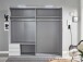 Schwebetürenschrank >Eugenio< in Plankeneiche Weiß - 225x210x65cm (BxHxT)