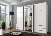 Schwebetürenschrank >Eugenio< in Weiß -...