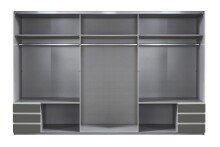 Schwebetürenschrank >Eugenio< in Weiß Graphit - 270x210x65cm (BxHxT)