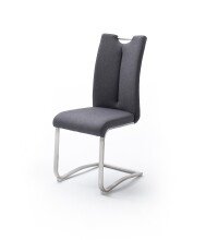 Esszimmerstuhl >Kerrin< (2-er Set) in Anthrazit aus Metall - 45x102x58cm (BxHxT)