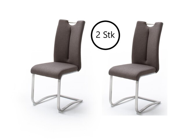 Esszimmerstuhl >Kerrin< (2-er Set) in Braun aus Metall - 45x102x58cm (BxHxT)