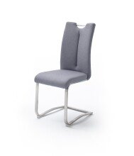 Esszimmerstuhl >Kerrin< (2-er Set) in Grau aus Metall - 45x102x58cm (BxHxT)