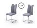 Esszimmerstuhl >Kerrin< (2-er Set) in Grau aus Metall - 45x102x58cm (BxHxT)