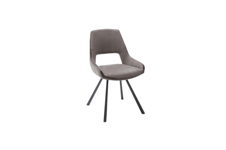 Esszimmerstuhl >Agrafa< (2-er Set) in Braun aus Metall - 54x90x60cm (BxHxT)