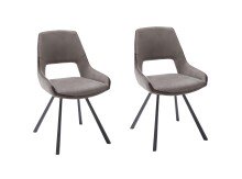 Esszimmerstuhl >Agrafa< (2-er Set) in Braun aus Metall - 54x90x60cm (BxHxT)