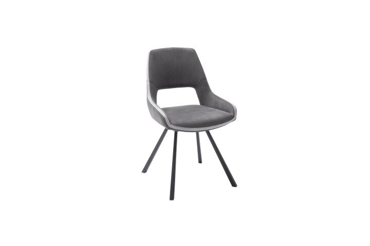 Esszimmerstuhl >Agrafa< (2-er Set) in Grau aus Metall - 54x90x60cm (BxHxT)