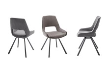 Esszimmerstuhl >Agrafa< (2-er Set) in Grau aus Metall - 54x90x60cm (BxHxT)