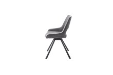 Esszimmerstuhl >Agrafa< (2-er Set) in Grau aus Metall - 54x90x60cm (BxHxT)