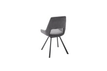 Esszimmerstuhl >Agrafa< (2-er Set) in Grau aus Metall - 54x90x60cm (BxHxT)