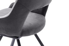 Esszimmerstuhl >Agrafa< (2-er Set) in Grau aus Metall - 54x90x60cm (BxHxT)