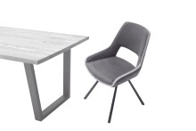 Esszimmerstuhl >Agrafa< (2-er Set) in Grau aus Metall - 54x90x60cm (BxHxT)