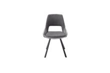 Esszimmerstuhl >Agrafa< (2-er Set) in Grau aus Metall - 54x90x60cm (BxHxT)