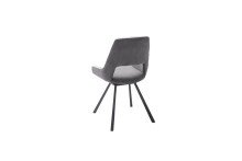 Esszimmerstuhl >Agrafa< (2-er Set) in Grau aus Metall - 54x90x60cm (BxHxT)