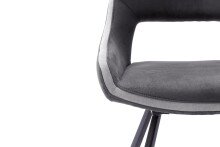 Esszimmerstuhl >Agrafa< (2-er Set) in Grau aus Metall - 54x90x60cm (BxHxT)