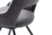 Esszimmerstuhl >Agrafa< (2-er Set) in Grau aus Metall - 54x90x60cm (BxHxT)