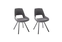 Esszimmerstuhl >Agrafa< (2-er Set) in Grau aus Metall - 54x90x60cm (BxHxT)