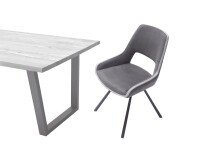 Esszimmerstuhl >Agrafa< (2-er Set) in Grau aus Metall - 54x90x60cm (BxHxT)