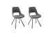 Esszimmerstuhl >Agrafa< (2-er Set) in Grau aus Metall - 54x90x60cm (BxHxT)