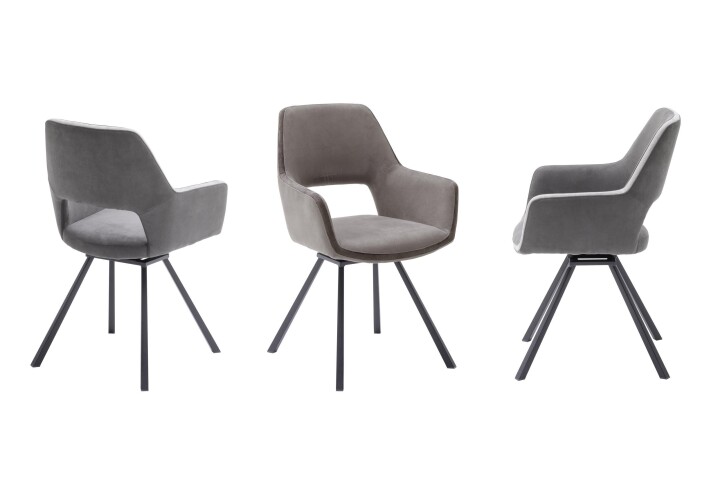 Esszimmerstuhl >Agrafa< (2-er Set) in  aus Metall - 58x90x60cm (BxHxT)