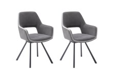 Esszimmerstuhl >Agrafa< (2-er Set) in  aus Metall - 58x90x60cm (BxHxT)