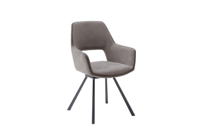 Esszimmerstuhl >Agrafa< (2-er Set) in Braun aus Metall - 58x90x60cm (BxHxT)