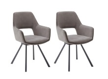 Esszimmerstuhl >Agrafa< (2-er Set) in Braun aus Metall - 58x90x60cm (BxHxT)