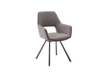 Esszimmerstuhl >Agrafa< (2-er Set) in Braun aus Metall - 58x90x60cm (BxHxT)