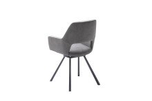 Esszimmerstuhl >Agrafa< (2-er Set) in Grau aus Metall - 58x90x60cm (BxHxT)