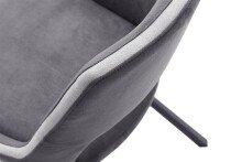 Esszimmerstuhl >Agrafa< (2-er Set) in Grau aus Metall - 58x90x60cm (BxHxT)