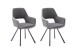 Esszimmerstuhl >Agrafa< (2-er Set) in Grau aus Metall - 58x90x60cm (BxHxT)
