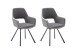 Esszimmerstuhl >Agrafa< (2-er Set) in Grau aus Metall - 58x90x60cm (BxHxT)