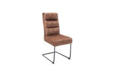Esszimmerstuhl >Labrea< (2-er Set) in Braun aus Metall - 44x99x64cm (BxHxT)