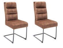Esszimmerstuhl >Labrea< (2-er Set) in Braun aus Metall - 44x99x64cm (BxHxT)