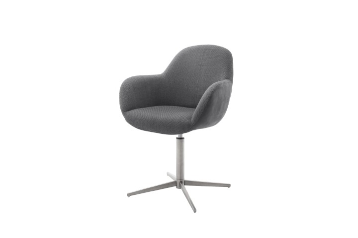 Esszimmerstuhl >Melrose< (2-er Set) in Anthrazit aus Metall - 64x88x64cm (BxHxT)