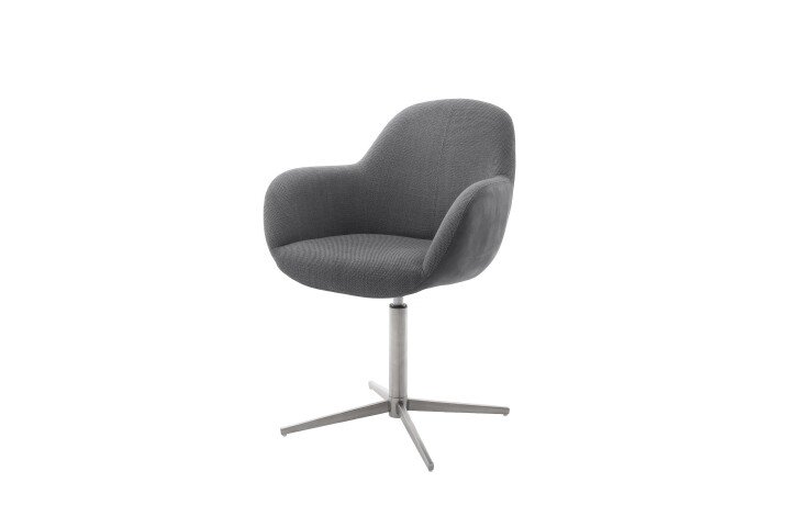 Esszimmerstuhl >Melrose< (2-er Set) in Anthrazit aus Metall - 64x88x64cm (BxHxT)
