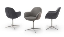 Esszimmerstuhl >Melrose< (2-er Set) in Braun aus Metall - 64x88x64cm (BxHxT)