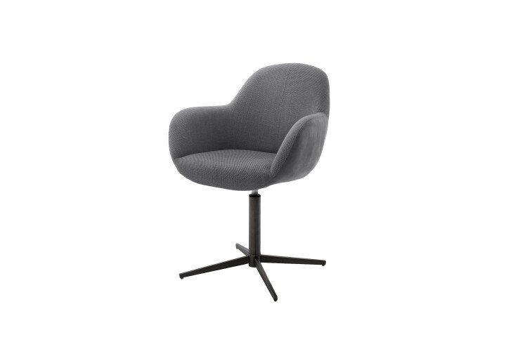 Esszimmerstuhl >Melrose< (2-er Set) in Anthrazit aus Metall - 64x88x64cm (BxHxT)