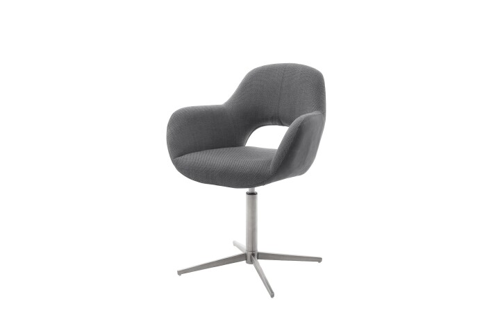 Esszimmerstuhl >Melrose< (2-er Set) in Anthrazit aus Metall - 64x88x64cm (BxHxT)