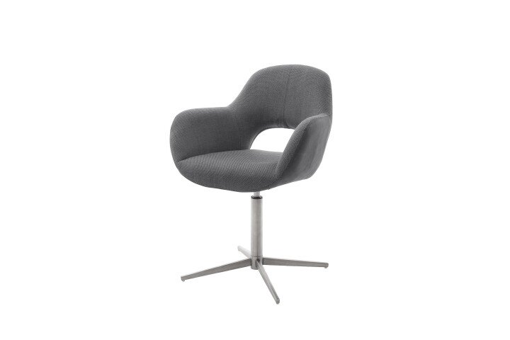 Esszimmerstuhl >Melrose< (2-er Set) in Anthrazit aus Metall - 64x88x64cm (BxHxT)