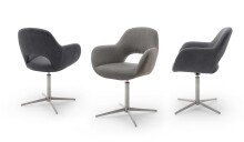 Esszimmerstuhl >Melrose< (2-er Set) in Anthrazit aus Metall - 64x88x64cm (BxHxT)