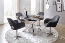 Esszimmerstuhl >Melrose< (2-er Set) in Anthrazit aus Metall - 64x88x64cm (BxHxT)