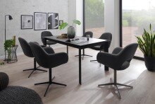 Esszimmerstuhl >Melrose< (2-er Set) in Anthrazit aus Metall - 64x88x64cm (BxHxT)