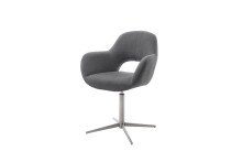 Esszimmerstuhl >Melrose< (2-er Set) in Anthrazit aus Metall - 64x88x64cm (BxHxT)