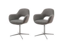 Esszimmerstuhl >Melrose< (2-er Set) in Braun aus Metall - 64x88x64cm (BxHxT)