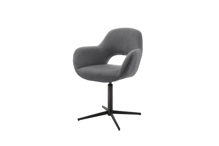 Esszimmerstuhl >Melrose< (2-er Set) in Anthrazit aus Metall - 64x88x64cm (BxHxT)