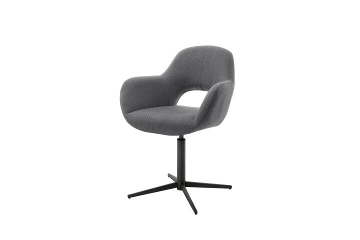 Esszimmerstuhl >Melrose< (2-er Set) in Anthrazit aus Metall - 64x88x64cm (BxHxT)