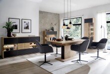 Esszimmerstuhl >Melrose< (2-er Set) in Anthrazit aus Metall - 64x88x64cm (BxHxT)