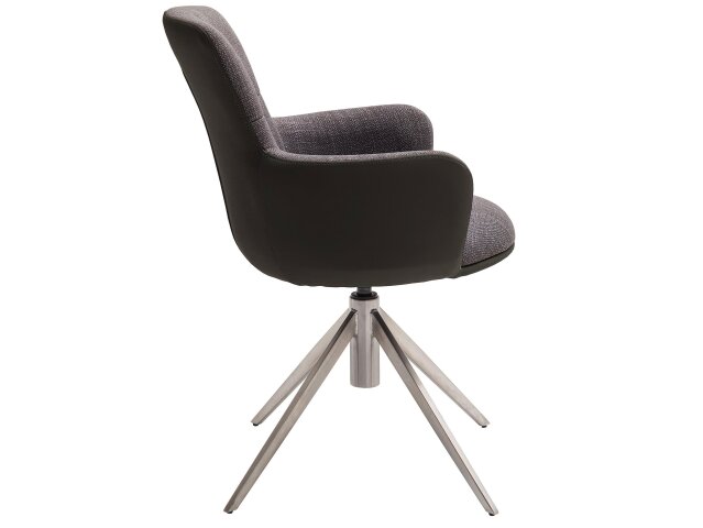 Esszimmerstuhl >Megara< (2-er Set) in Anthrazit aus Metall - 60x87x64cm (BxHxT)