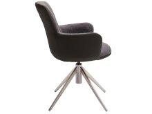Esszimmerstuhl >Megara< (2-er Set) in Anthrazit aus Metall - 60x87x64cm (BxHxT)