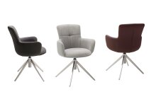 Esszimmerstuhl >Megara< (2-er Set) in Anthrazit aus Metall - 60x87x64cm (BxHxT)